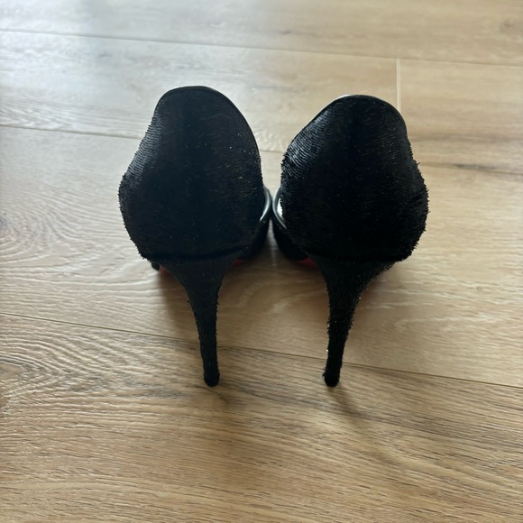 Black Glitter and Pony Hair Izra Christian Louboutins - Picture 3 of 6